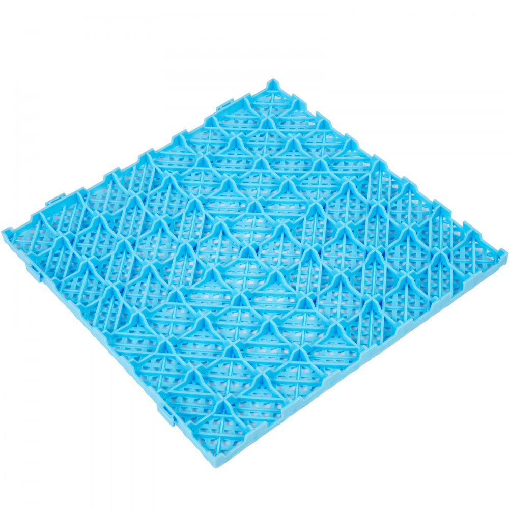 VEVOR Drainage Tiles Interlocking 25 Pack Blue, Outdoor Modular Interlocking Deck Tile 11.8x11.8x0.5 Inches, Dry Deck Tiles for Pool Shower Sauna Bathroom Deck Patio Garage