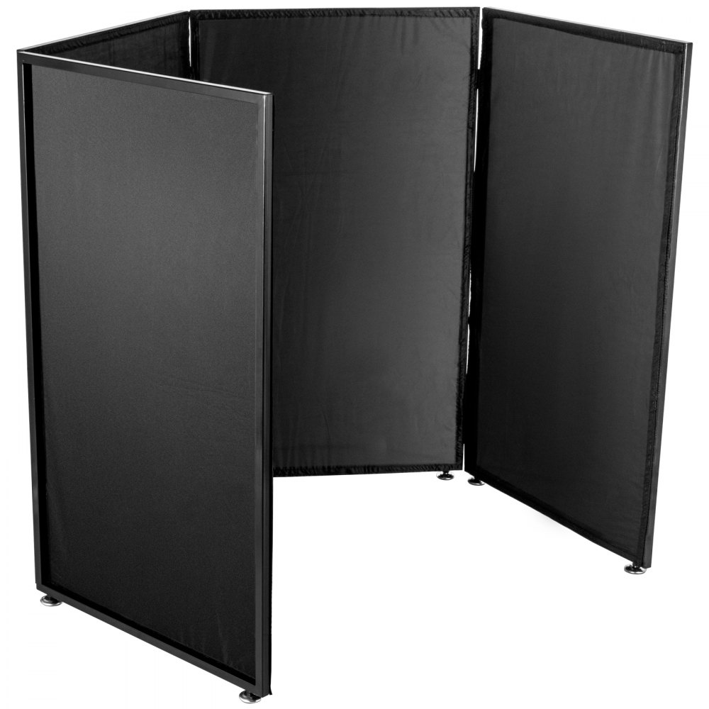 Dj Event Facade Dj Booth White+black Scrim Metal Frame Booth W/ 4 Panels Fodable