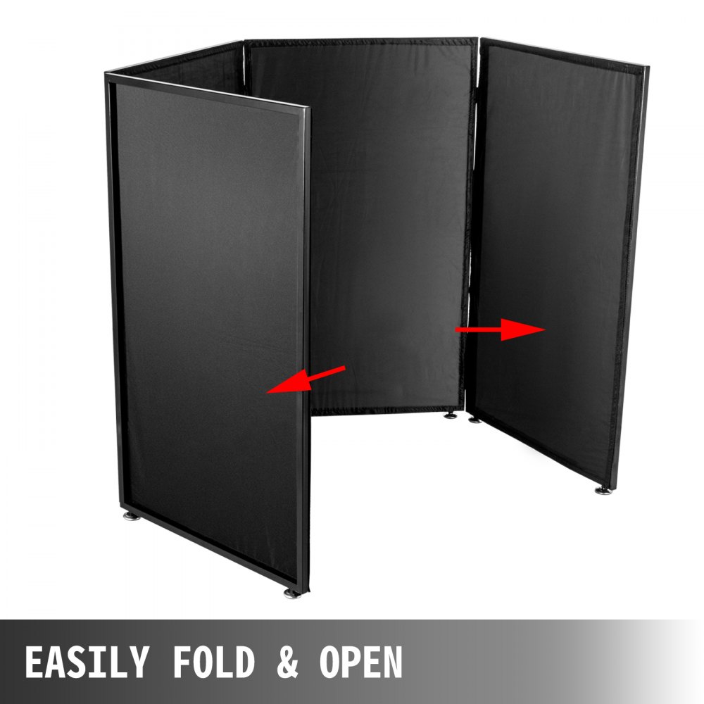 Dj Event Facade Dj Booth White+black Scrim Metal Frame Booth W/ 4 Panels Fodable