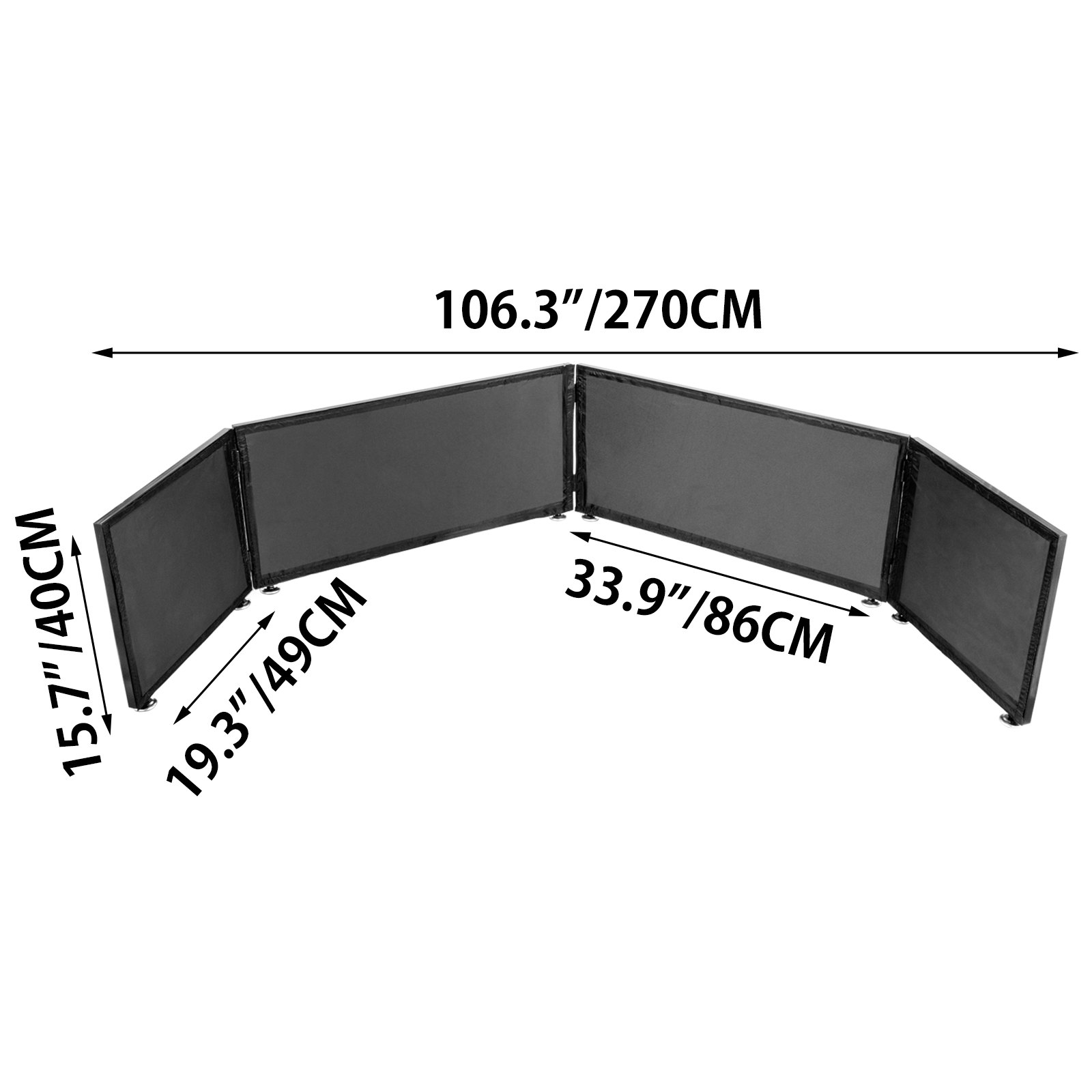 Dj Booth Dj Facade 15.7x106.3 Inch, Dj Event Facade, Foldable Facade Extension