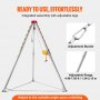 VEVOR Confined Space Tripod Kit, 1200 lbs Winch, Confined Space Tripod 7' Legs and 98' Cable, Confined Space Rescue Tripod 32.8' Fall Protection, Harness, Storage Bag for Traditional Confined Spaces