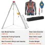 VEVOR confined space tripod kit with adjustable tripod, safety harness, winch, cable, and storage bag.