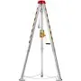 VEVOR confined space tripod kit with yellow winch, safety chain, and sturdy metal legs.