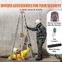 VEVOR Confined Space Tripod Kit, Confined Space Tripod 7' Legs and 98' Cable, Confined Space Rescue Tripod 32.8' Fall Protection, 1800 lbs Winch, Harness, Storage Bag