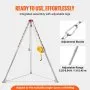 VEVOR Confined Space Tripod Kit, 1179 kg Winch, Confined Space Tripod 2.43 m Legs and 30 m Cable, Confined Space Rescue Tripod 10 m Fall Protection, Harness, Storage Bag for Traditional Confined Spaces