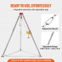 VEVOR Confined Space Tripod Kit, 1200 lbs Winch, Confined Space Tripod 7' Legs Bracket and 98' Cable, Confined Space Rescue Tripod 32.8' Fall Protection, Storage Bag for Traditional Confined Spaces