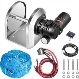 VEVOR Electric Anchor Winch/Boat Drum Winch 3000kg Max Load 6-8mm X 45-90M  Rope