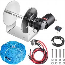 VEVOR Electric Anchor Winch Drum Winch TW200 2500kg Load 6mmX60M Rope Full Kit