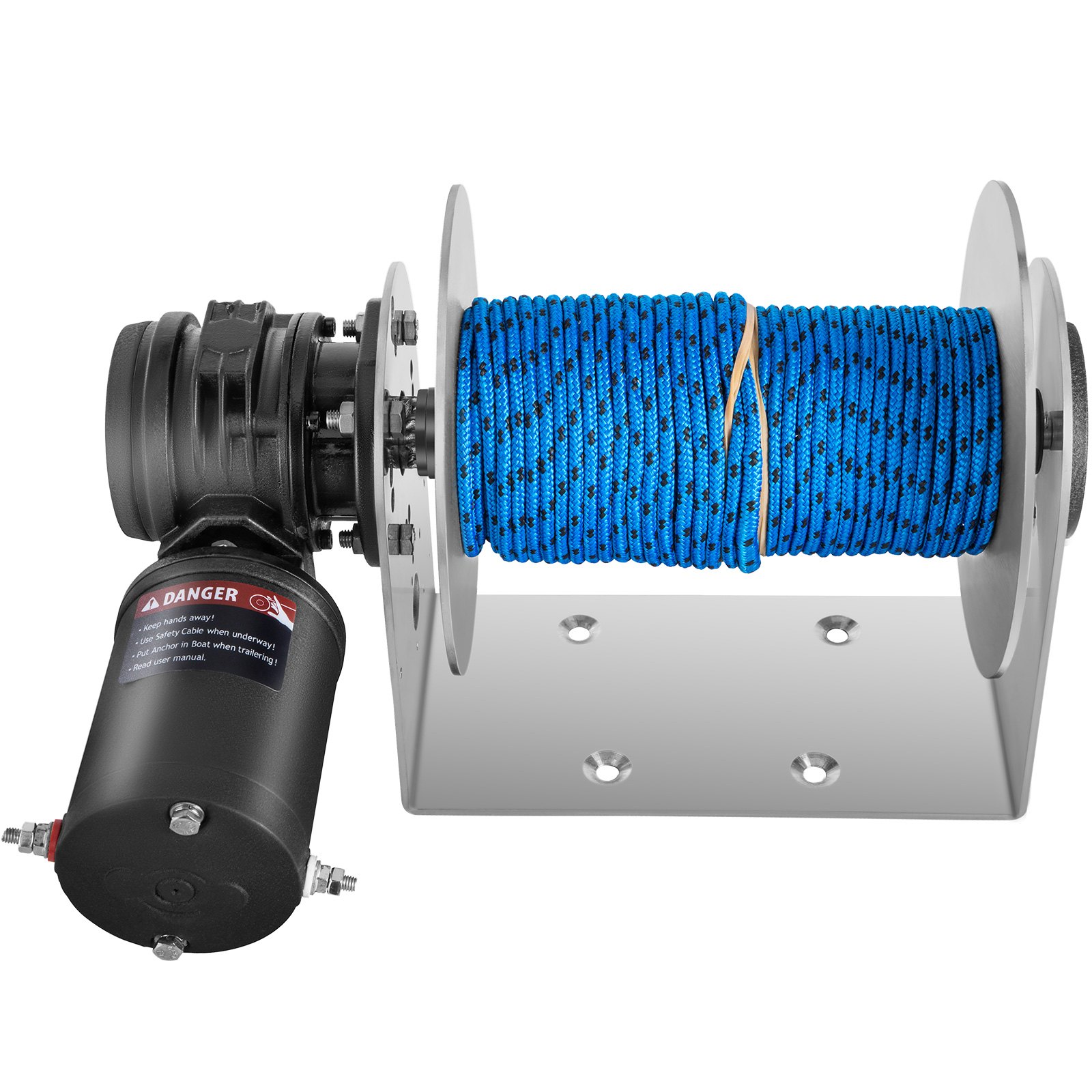 VEVOR Electric Anchor Winch Drum Winch TW200 2500kg Load 6mmX60M Rope Full Kit