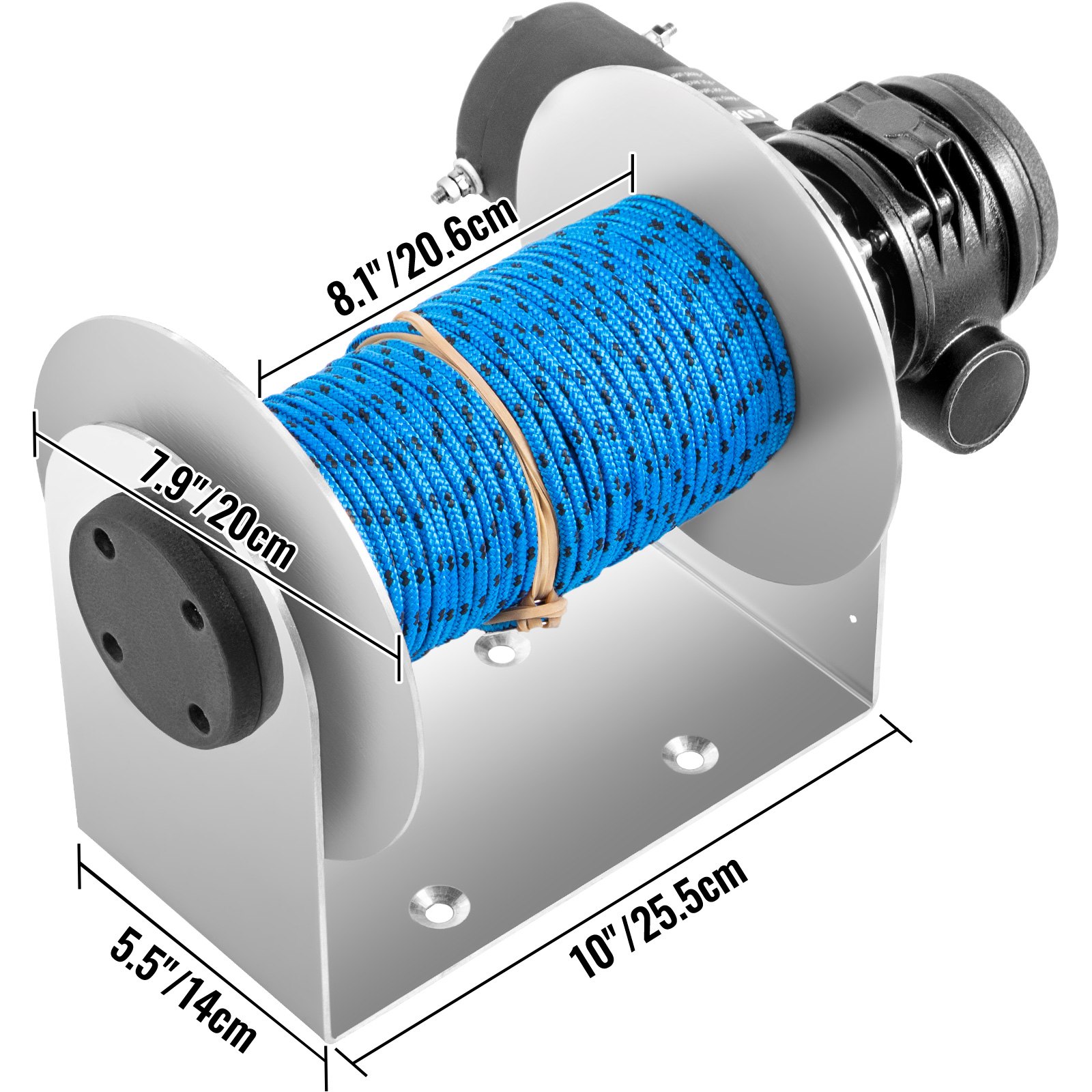 VEVOR Electric Anchor Winch Drum Winch TW200 2500kg Load 6mmX60M Rope Full Kit