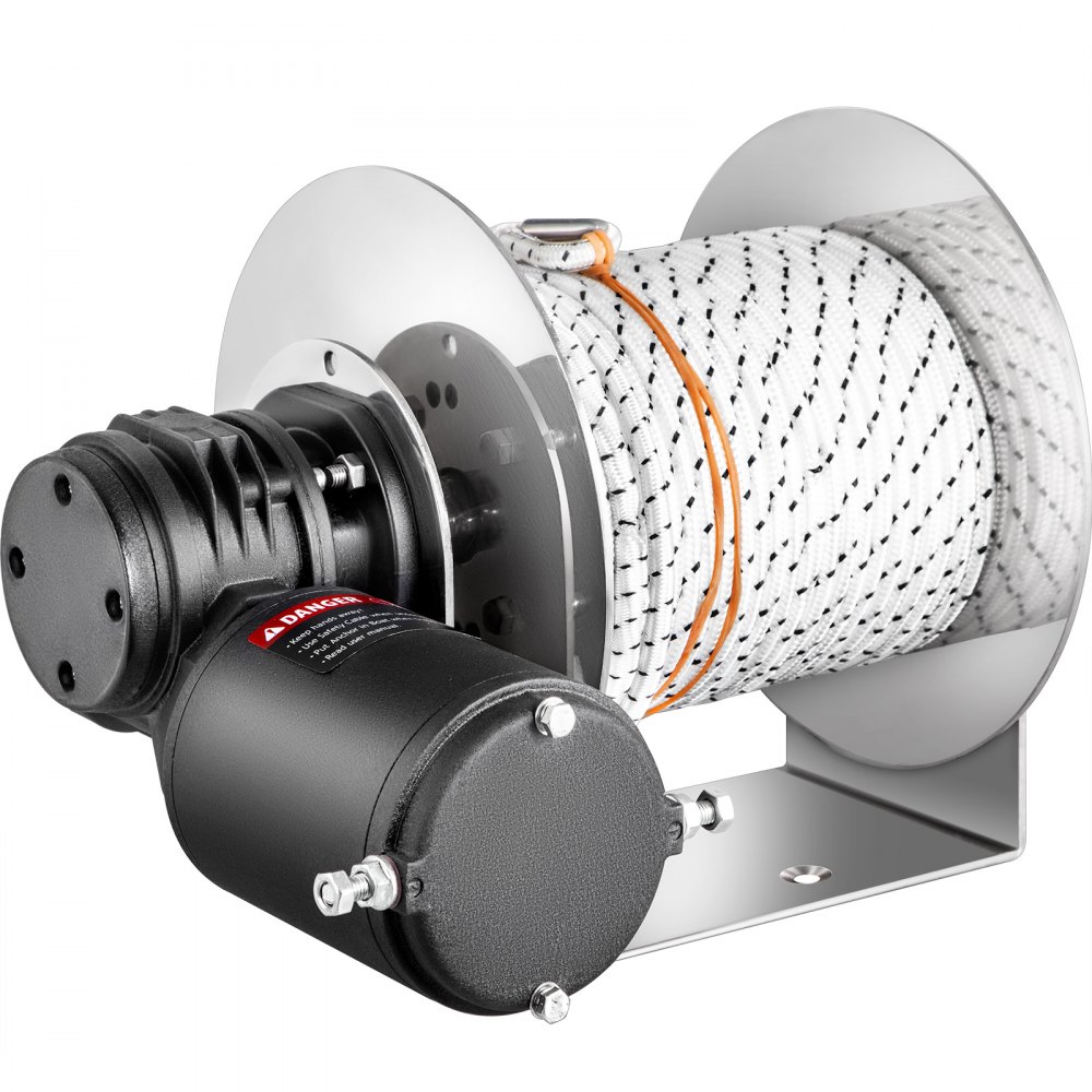 VEVOR Electric Anchor Winch Drum Winch TW240STD 8mmX90M Rope / Chain Full Kit