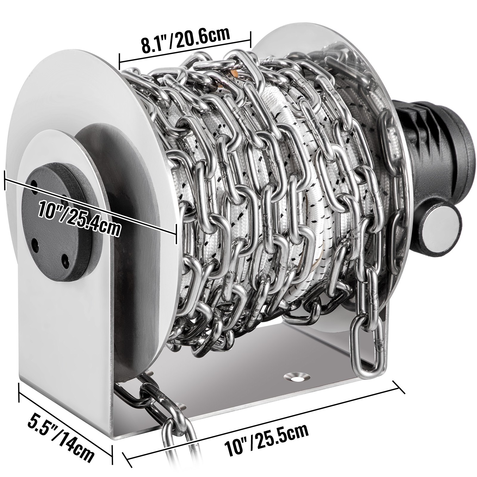 VEVOR Electric Anchor Winch Drum Winch TW240STD 8mmX90M Rope / Chain Full Kit