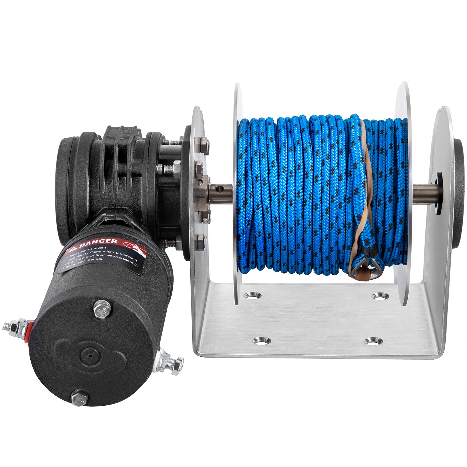 VEVOR Electric Anchor Winch Drum Winch TW180 2500kg 6mmX45M Rope/Chain Full Kit