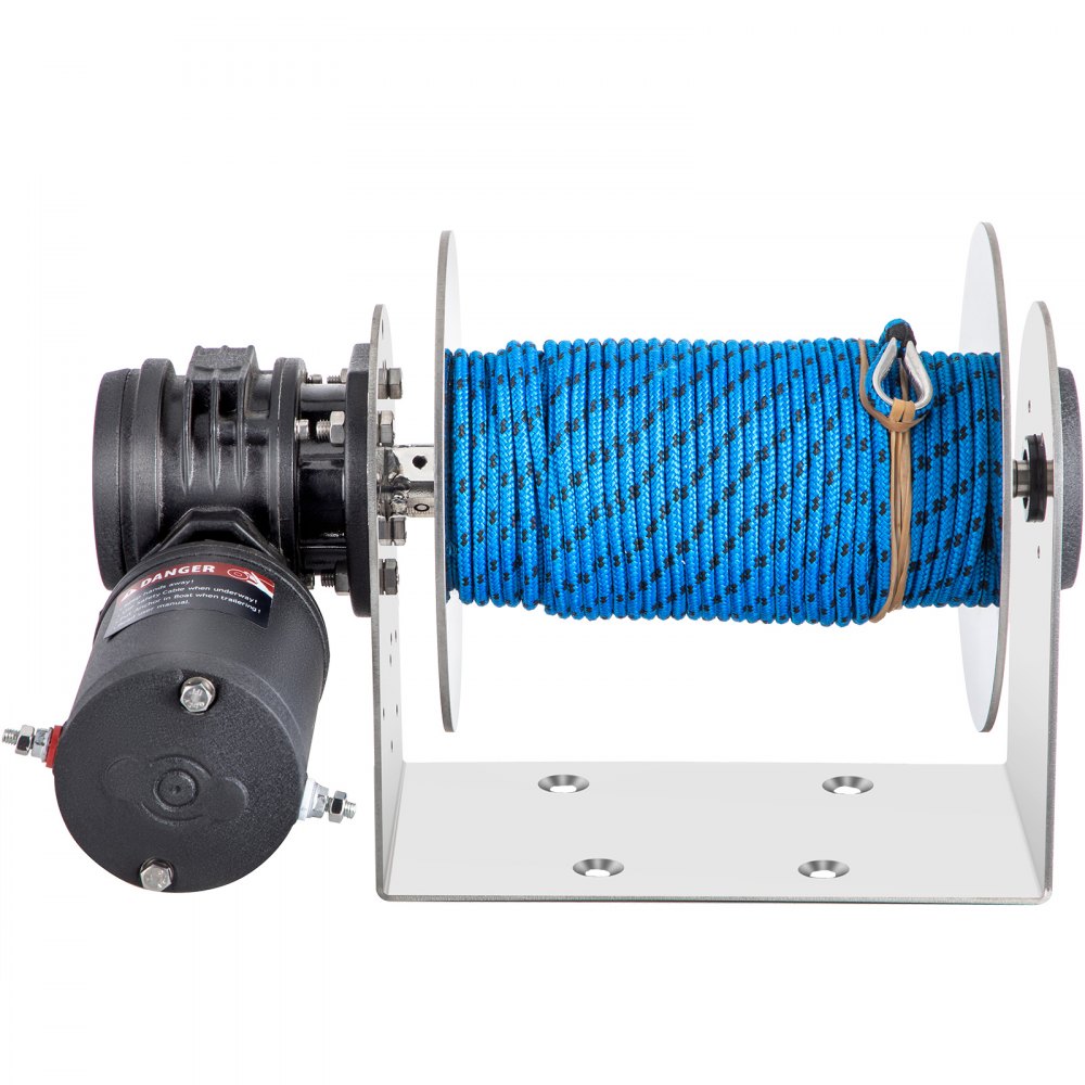 VEVOR Electric Anchor Winch Drum Winch TW200 2500kg 6mmX60M Rope/Chain Full Kit