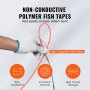VEVOR Fish Tape, 125stopý, 3/16palcový, PET stahovák drátu s optimalizovaným pouzdrem a rukojetí, snadno použitelný nástroj na stahování kabelů, flexibilní drátěné rybářské nástroje pro stěny a elektrické vedení, nevodivé