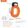 Fish Tape Wire Cable Line Puller 100 ft 1/4 in PET with High Plastic Case