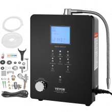 VEVOR Alkaline Water Ionizer Machine, pH 3-11.2 Alkaline Acidic Hydrogen Water Purifier, 6 Water Settings Home Filtration System, Up to -800mV ORP, 9000L Per Filter, UV Function, Water Heating