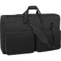 black VEVOR dj mixer bag with multiple zippered compartments and adjustable shoulder strap.