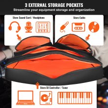 VEVOR Padded DJ Mixer Gig Bag, 1200D Oxford Fabric, DJ Gear Carry Bag with a Storage Pocket 4.92 ft Removable Shoulder Strap 0.39 in Padding, 32.6 x 8.6 x 20.4 in Storage Case Fits for DJ Controller