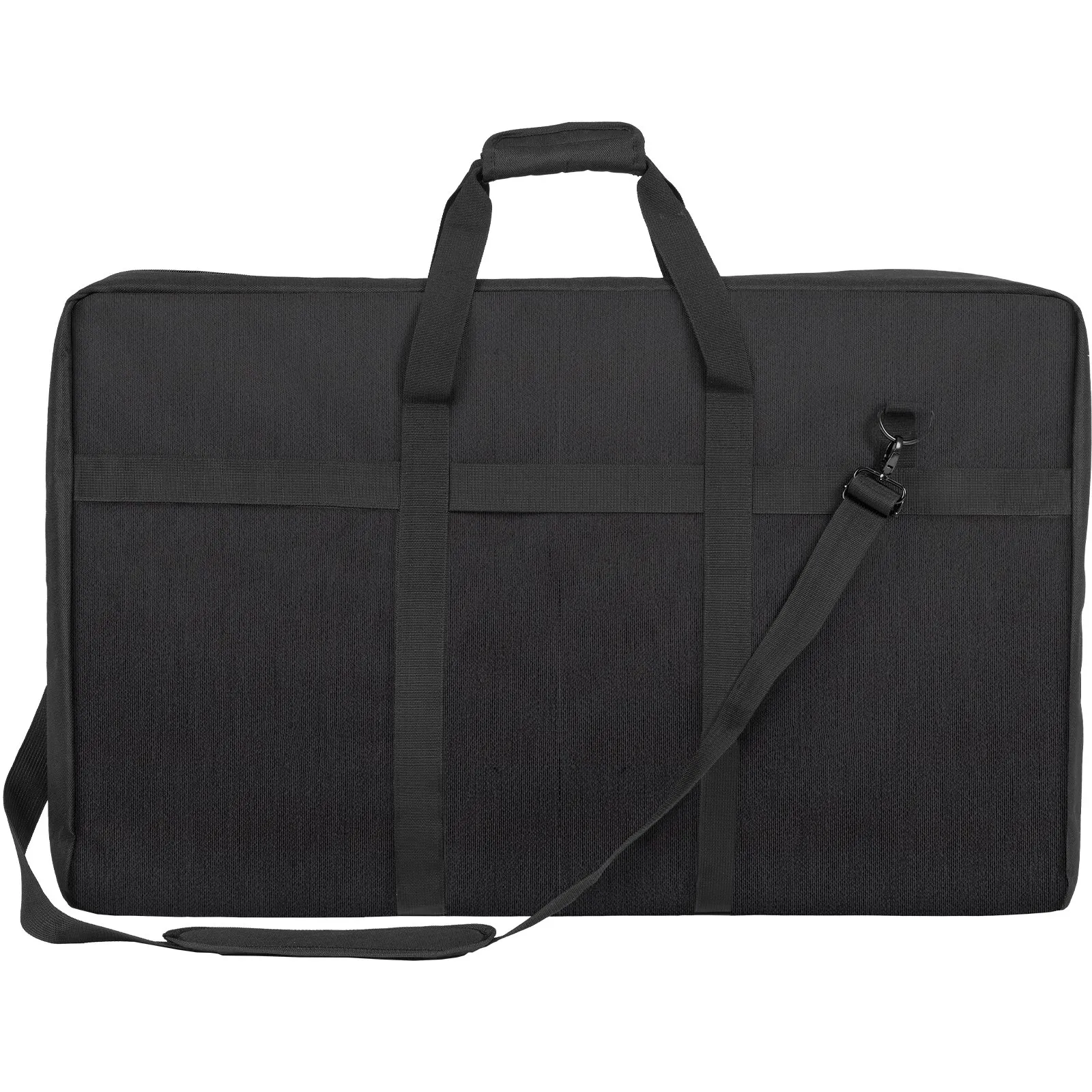 black VEVOR dj mixer bag with shoulder strap and handles for easy transport.