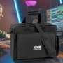 VEVOR dj mixer bag in a recording studio with a music producer, dj equipment, and colorful lights.