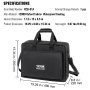 VEVOR dj mixer bag in black, made of 1200d oxford fabric, dimensions 19.29 x 8.66 x 15.34 in.