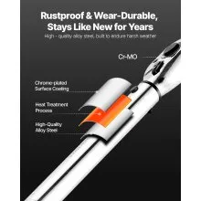 VEVOR Click Torque Wrench Set, 3/8 Inch Drive, 5-60 N.m / 3.7-44.3 lbf.ft, Dual-direction, 72-Tooth, ±3% High Precision, with Sockets, Bits, Extension Bar, Spark Plug Sockets, Adapter, Orange