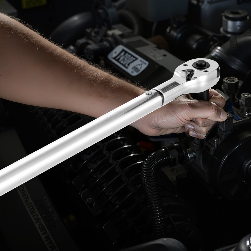 VEVOR Click Torque Wrench, 3/4 Inch Drive, 100-600 lbf-ft / 136-814N.m, Dual-direction Torque Wrench Set with Dual Range Scales, 48-tooth, ±3% High Precision, Alloy Steel, for Automobile Repair