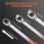VEVOR Torque Wrench, 1/2-inch Drive Click Torque Wrench 10-150ft.lb/14-204n.m, Dual-Direction Adjustable Torque Wrench Set, Mechanical Dual Range Scales Torque Wrench Kit with Adapters Extension Rod
