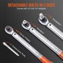 VEVOR Torque Wrench, 3/8-inch Drive Click Torque Wrench 10-80ft.lb/14-110n.m, Dual-Direction Adjustable Torque Wrench Set, Mechanical Dual Range Scales Torque Wrench Kit with Adapters Extension Rod