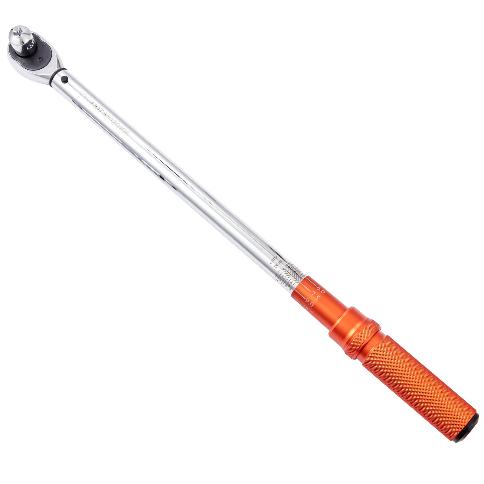 VEVOR torque wrench set with chrome finish and orange handle.