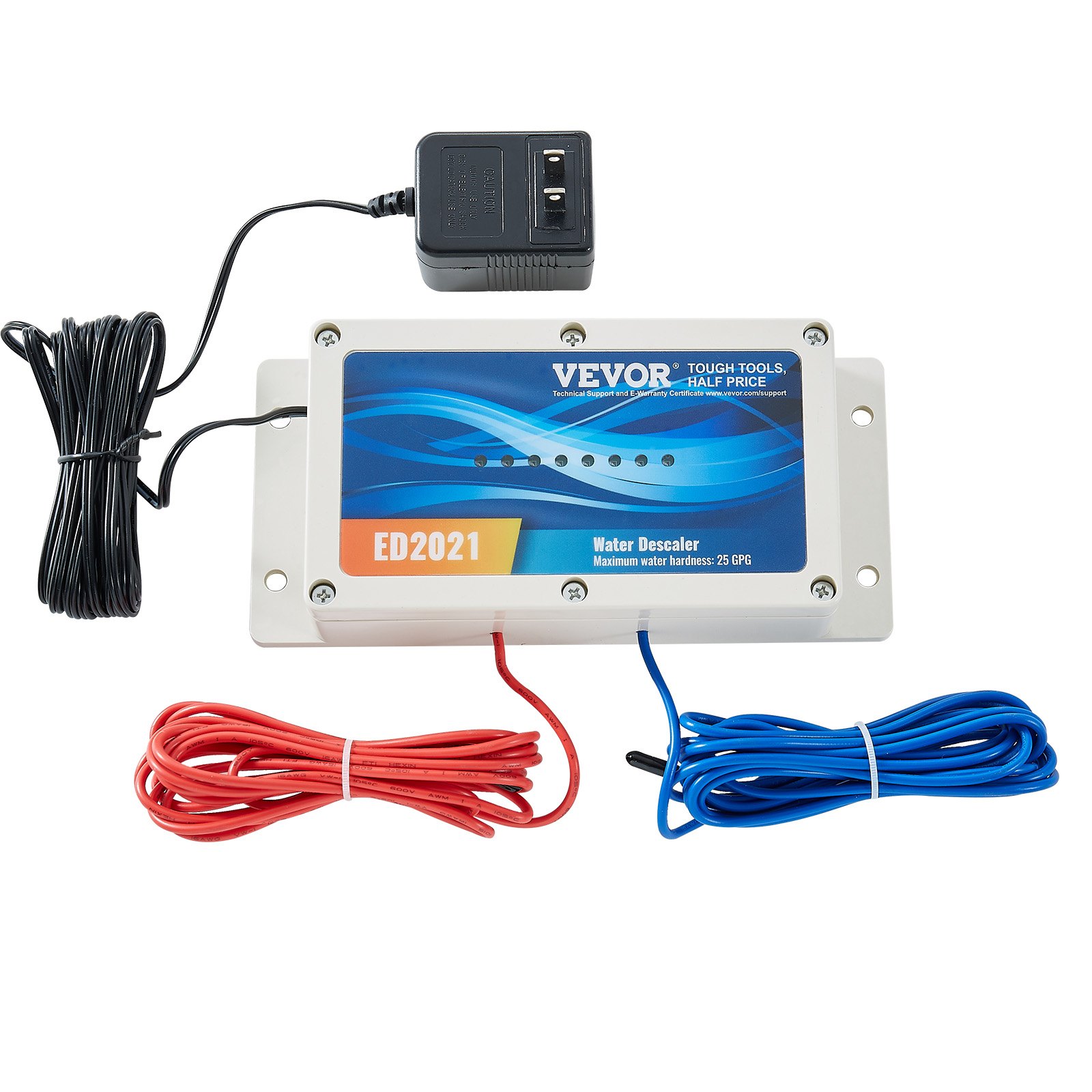 VEVOR Electronic Water Descaler System, Whole House Salt Free Descaler, Hard Water Conditioner to Reduces Scale Build-Up, for All Kinds of Plumbing Pipes, Durable for Over 10 Years
