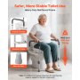 VEVOR Raised Toilet Seat with Arms, 159 kg Capacity, 127 mm Lift Height & Adjustable Width, Widened Commode Elevated Toilet Seat Riser with Handles for Seniors, Elderly, Handicap, Disabled, Adults