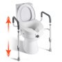 VEVOR Raised Toilet Seat with Arms, 159 kg Capacity, 127 mm Lift Height & Adjustable Width, Widened Commode Elevated Toilet Seat Riser with Handles for Seniors, Elderly, Handicap, Disabled, Adults