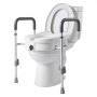 VEVOR Raised Toilet Seat with Arms, 350 lbs Capacity, 5-Inch Lift Height & Adjustable Width, Widened Commode Elevated Toilet Seat Riser with Handles for Seniors, Elderly, Handicap, Disabled, Adults