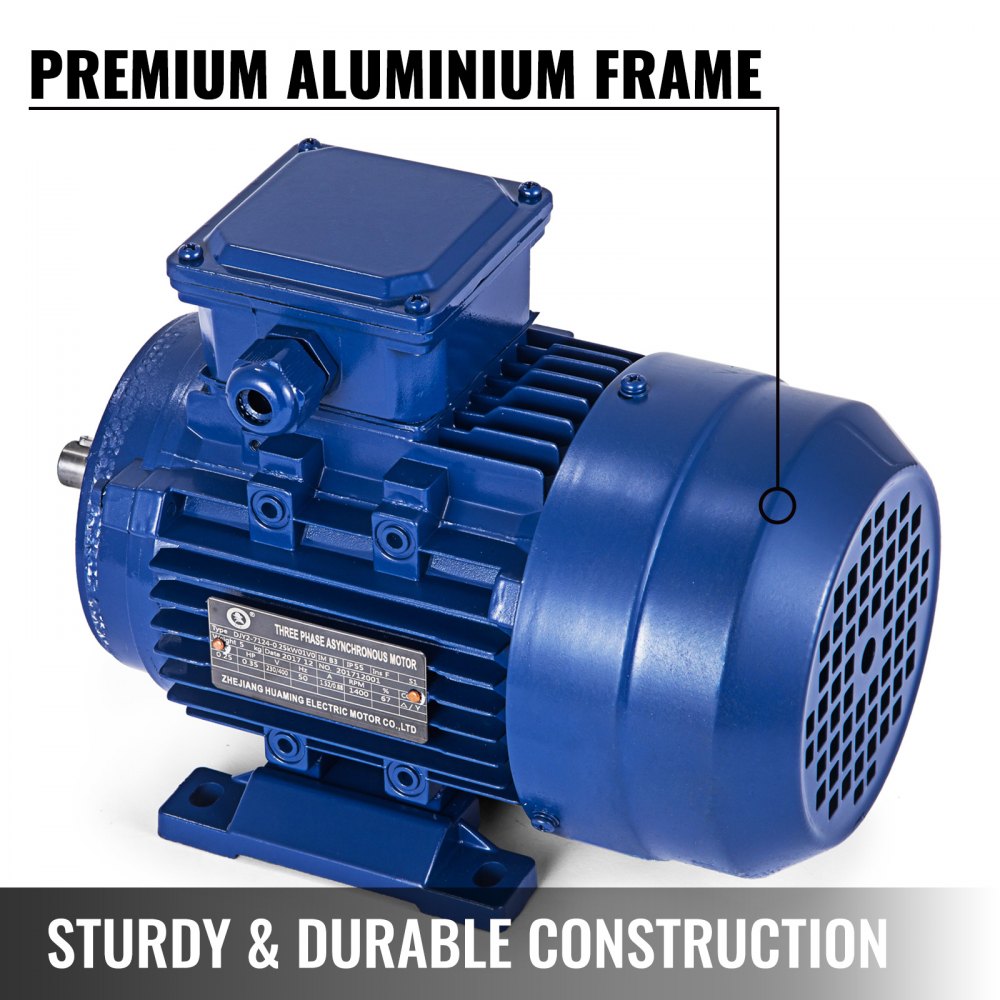 Electric Motor 3 phase Motor 230/400V B3 0.25kw Blue Foot mounted Cast aluminium