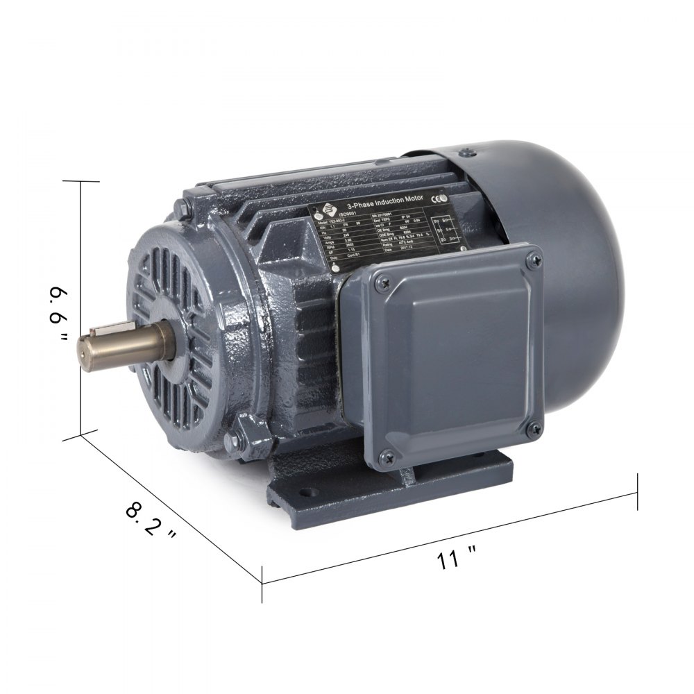 3 Phase Electric Motor 1.1KW 3000RPM 240v 1.5 hp TEFC 50Hz Frame Electrical