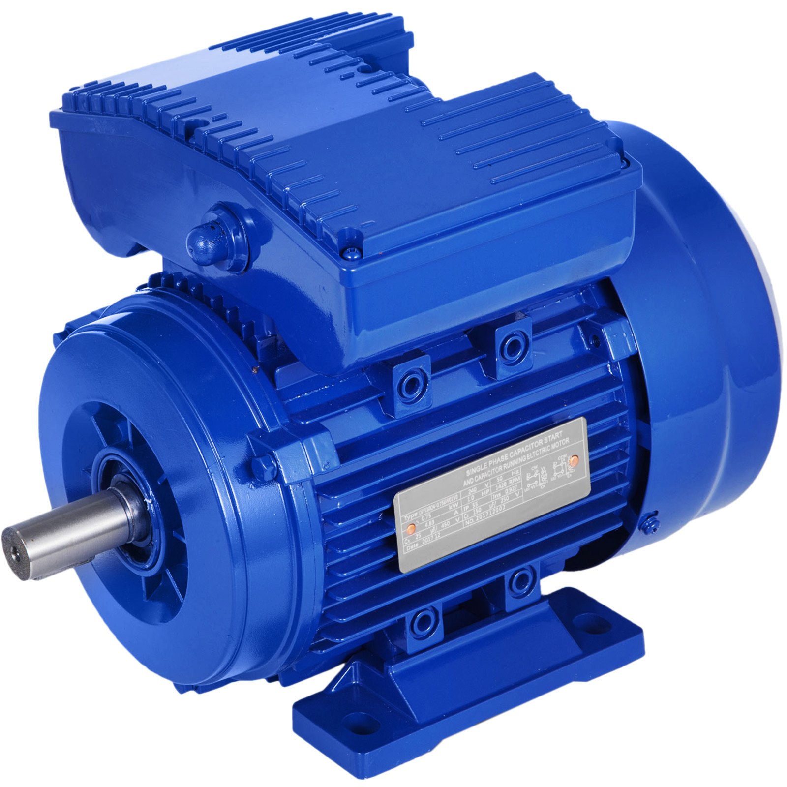 Vevor 0.75kw 4pole Electric Motor 1420rpm Reversible Cscr Single Phase 1hp 240v AUS