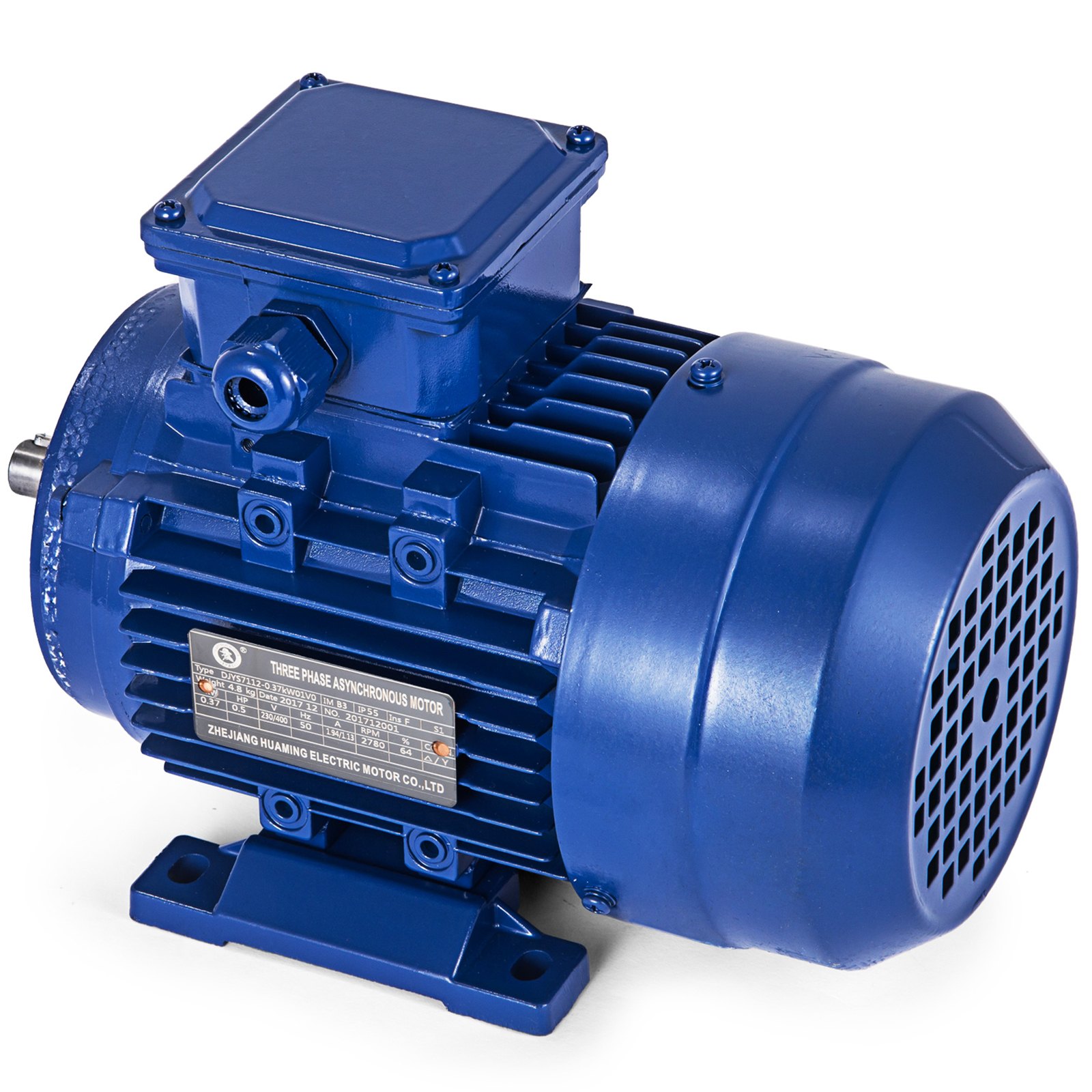 Three Phase Electric Motor 230/400V 0.37kW 1/2HP 3000rpm