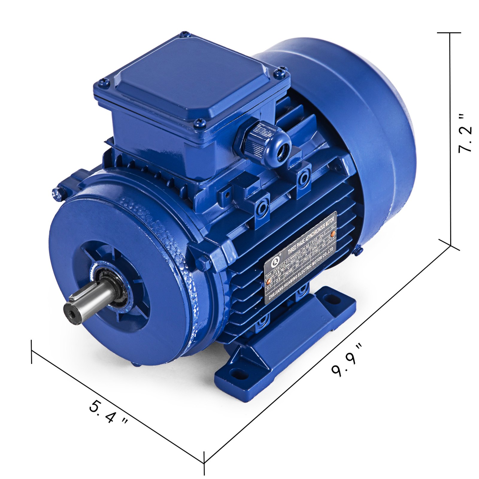 Three Phase Electric Motor 230/400V 0.37kW 1/2HP 3000rpm