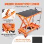 VEVOR hydraulisk løftebord, 500lbs kapasitet 28,5" løftehøyde, manuell enkelt saksløftebord med 4 hjul og sklisikker pute, hydraulisk saksevogn for materialhåndtering, oransje