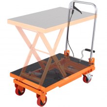 VEVOR hydraulisk løftebord, 330lbs kapasitet 28,5" løftehøyde, manuell enkelt sakseløftebord med 4 hjul og sklisikker pute, hydraulisk saksevogn for materialhåndtering og transport