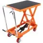 VEVOR Hydraulic Lift Table Cart, 1100lbs Capacity 35.4" Lifting Height, Manual Single Scissor Lift Table with 4 Wheels and Non-slip Pad, Hydraulic Scissor Cart for Material Handling and Transportation