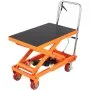VEVOR Hydraulic Lift Table Cart, 1100lbs Capacity 35.4" Lifting Height, Manual Single Scissor Lift Table with 4 Wheels and Non-slip Pad, Hydraulic Scissor Cart for Material Handling and Transportation