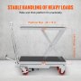 VEVOR Hydraulic Lift Table Cart, 500lbs Capacity 28,5" Lifting Ύψος, Χειροκίνητο Τραπέζι ανύψωσης μονής ψαλίδας με 4 τροχούς και αντιολισθητικό μαξιλαράκι, Υδραυλικό καρότσι με ψαλίδια για χειρισμό υλικού, γκρι