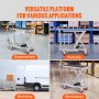 VEVOR Hydraulic Lift Table Cart, 500lbs Capacity 28,5" Lifting Ύψος, Χειροκίνητο Τραπέζι ανύψωσης μονής ψαλίδας με 4 τροχούς και αντιολισθητικό μαξιλαράκι, Υδραυλικό καρότσι με ψαλίδια για χειρισμό υλικού, γκρι