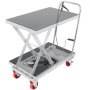 VEVOR Hydraulic Lift Table Cart, 500lbs Capacity 28.5" Lifting Height, Manual Single Scissor Lift Table with 4 Wheels and Non-slip Pad, Hydraulic Scissor Cart for Material Handling, Gray