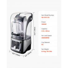 VEVOR 85 oz 1400W Blender for Smoothies Food Processing Blender for Kitchen