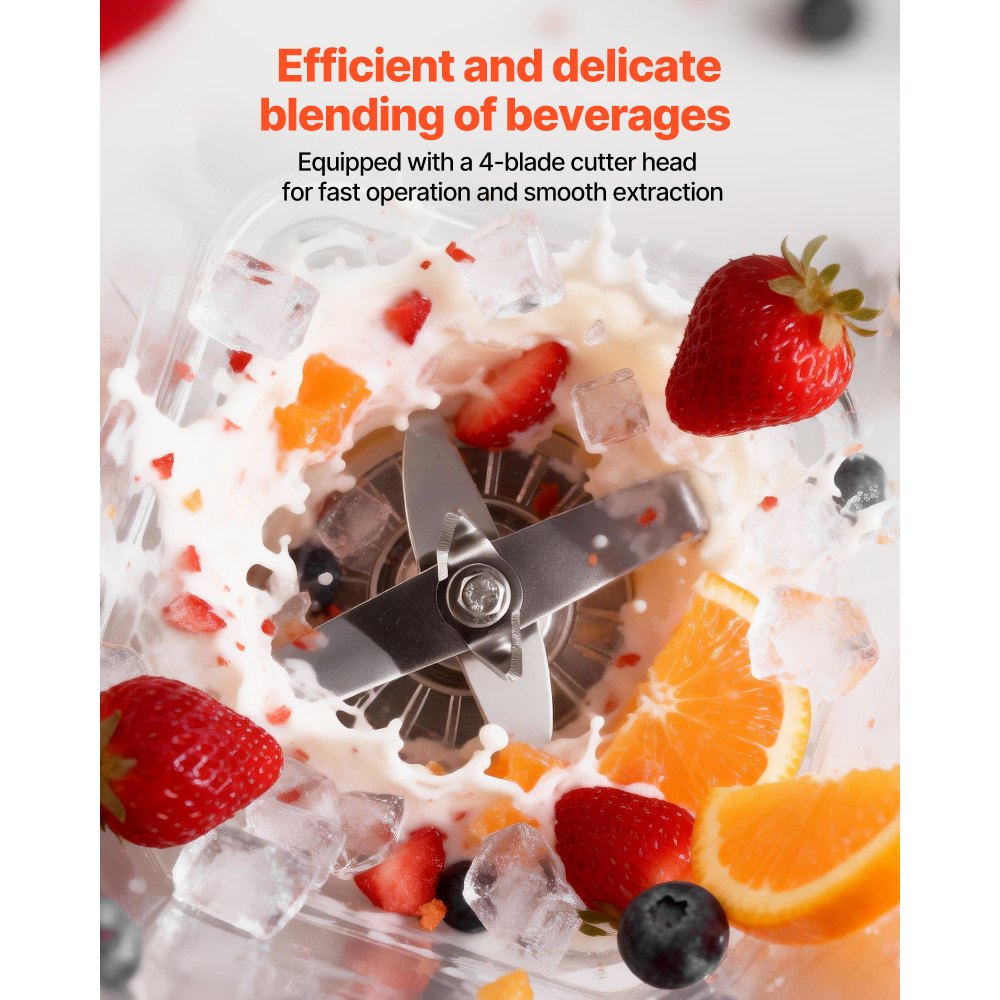 VEVOR Blender, 2L Professional Countertop Blenders with Shield, 2200W 26000RPM Kitchen Food Processor Combo, Self-Cleaning, Speed Adjustable, 6 Preset Menu for Smoothies, Ice Crushing, Puree, Black