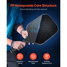 Pro Carbon Fiber Pickleball Paddle Honeycomb Core Racket for Adults Blue